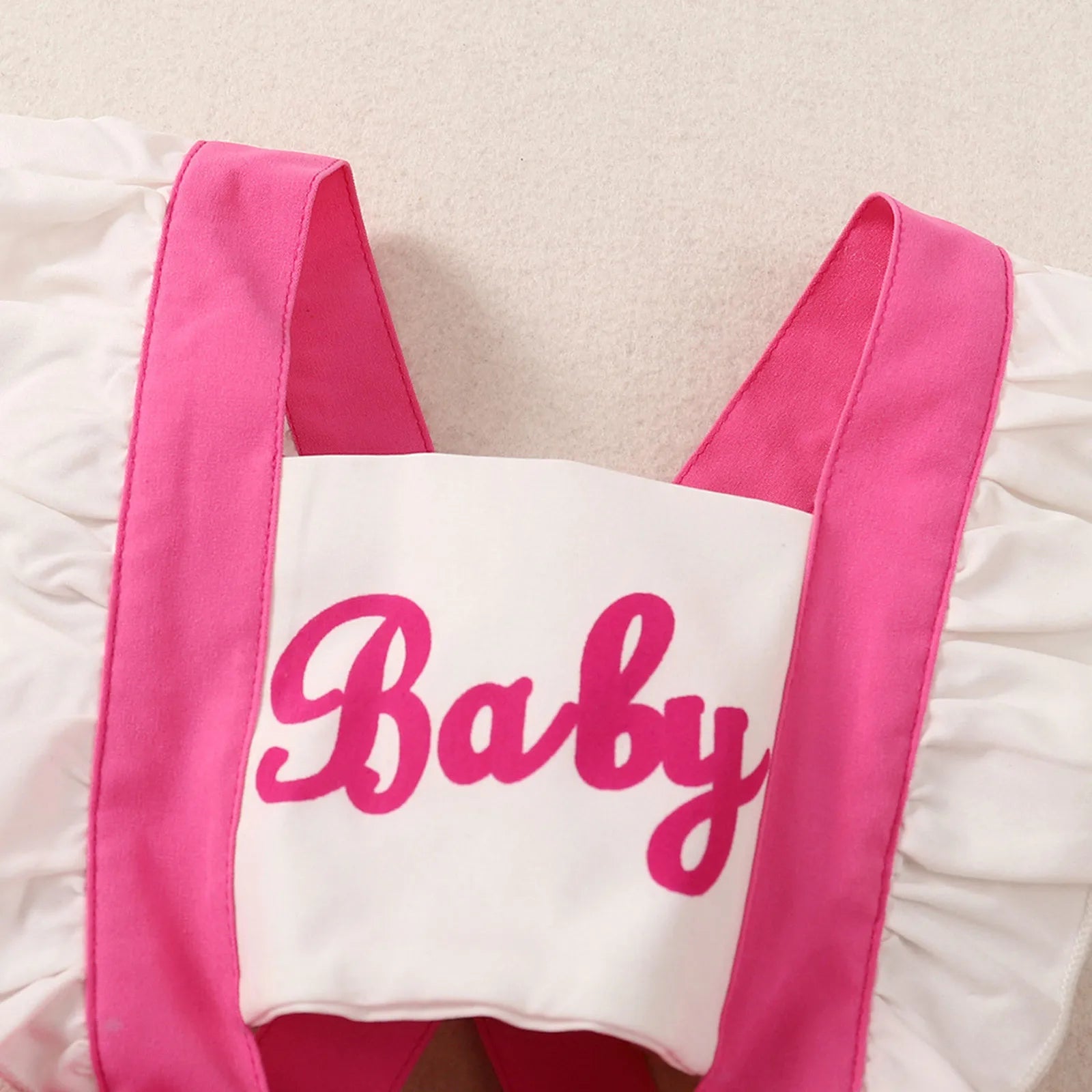 Baby Backless Dress Ruffles Letter Prints Headband 2Pcs Outfits