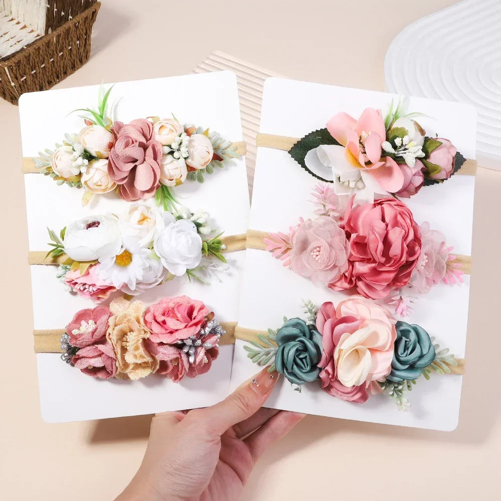 3/4/5pcs Artificial Flower Headband Set Hair Accessories