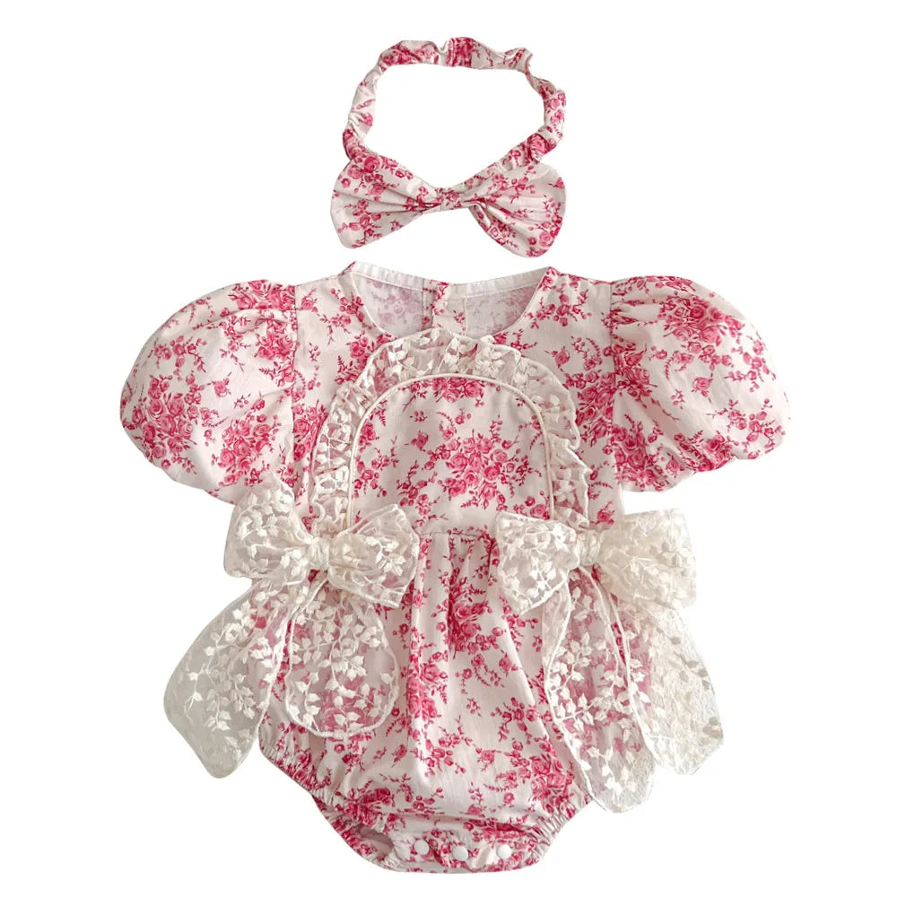 2024 Summer Infant Princess Bodysuits+headbands 0-24M