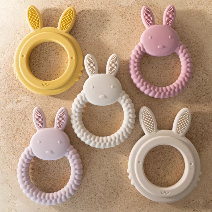1Pcs Baby Teether Silicone Toy BPA Free Rabbit Nursing Teether