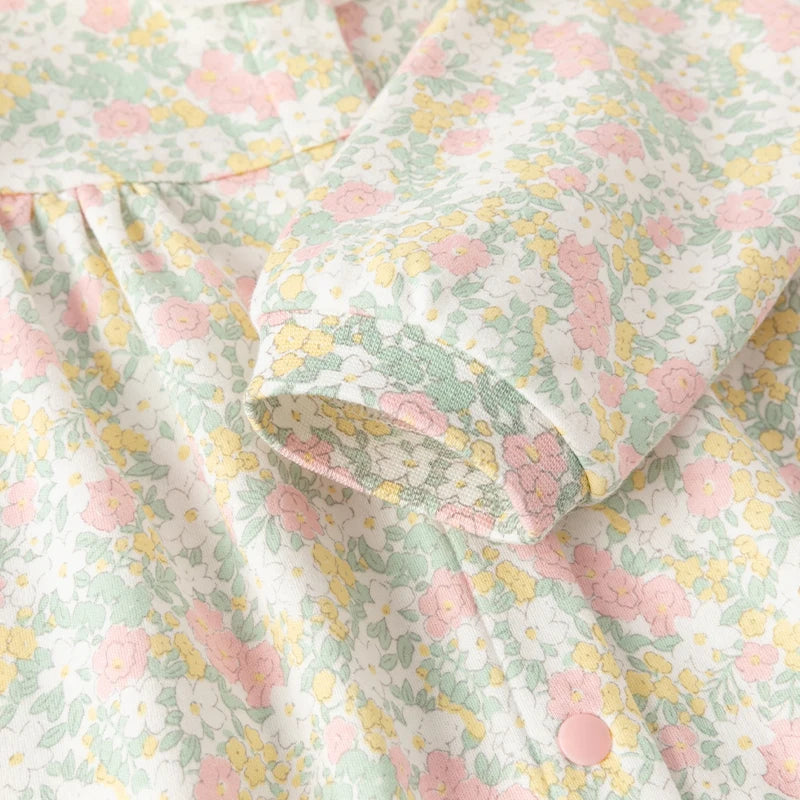 Floral Cotton New Born Baby Girl Jumpsuit