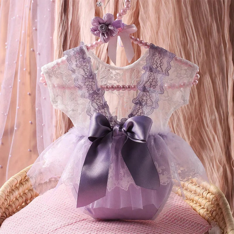 ❤️Newborn Clothing Headband+Lace Jumpsuits 2Pcs/set Baby Photo Props