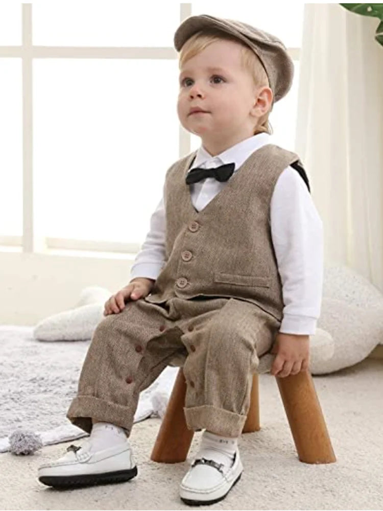 Newborn Gift Set Gentleman Romper Clothes Suit with Box 3 6 12 Months