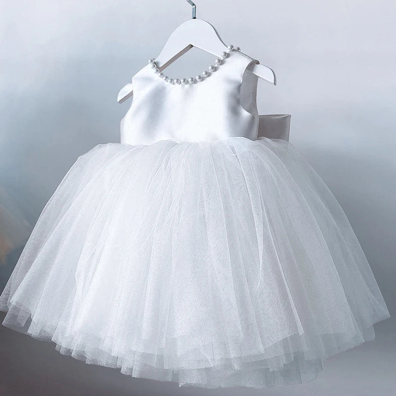 Toddler Baby Girls Dress Bow Baptism Dress