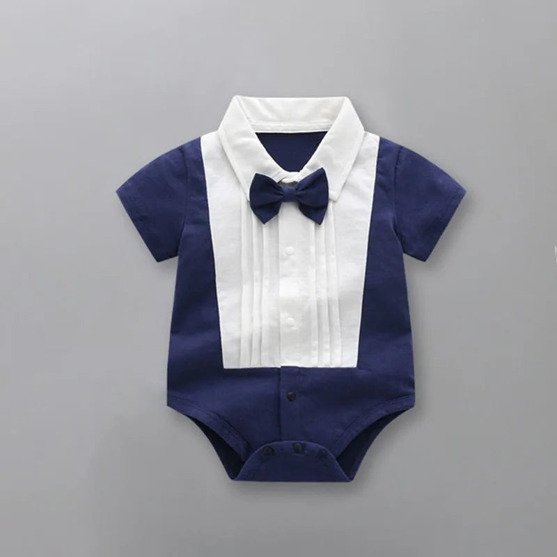 Summer Baby Gentleman Shirt Body Toddler Infant Bodysuit