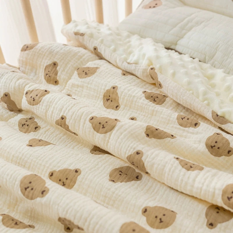 Baby Blanket & Swaddling Newborn Thermal Soft Blanket Winter Solid Bedding Set Cotton Quilt Infant Bedding