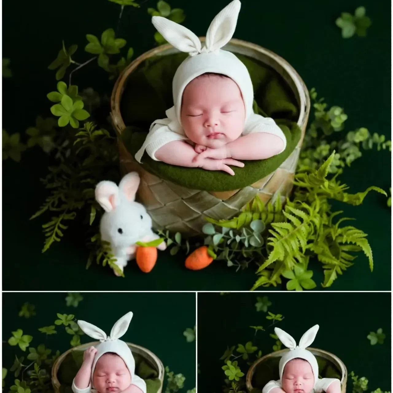Newborn Photography Props Baby Beanies Bodysuit Outfit
