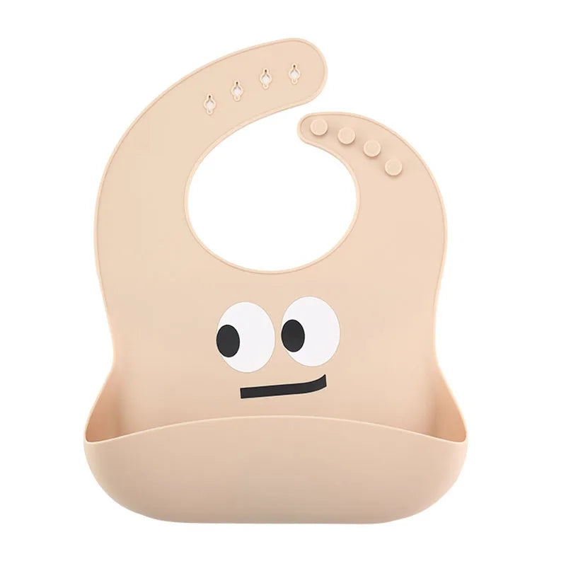 Waterproof Soft Baby Silicone Bibs Cute Cartoon Printed