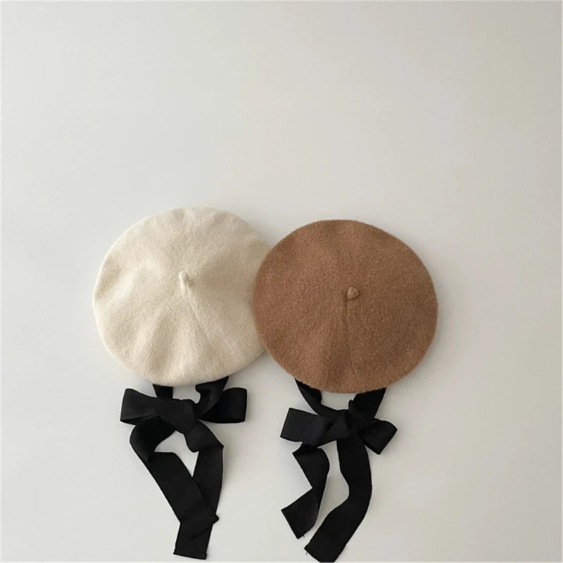Stylish and Warm Hat for Baby Girls Casual Beret Hair Accessory