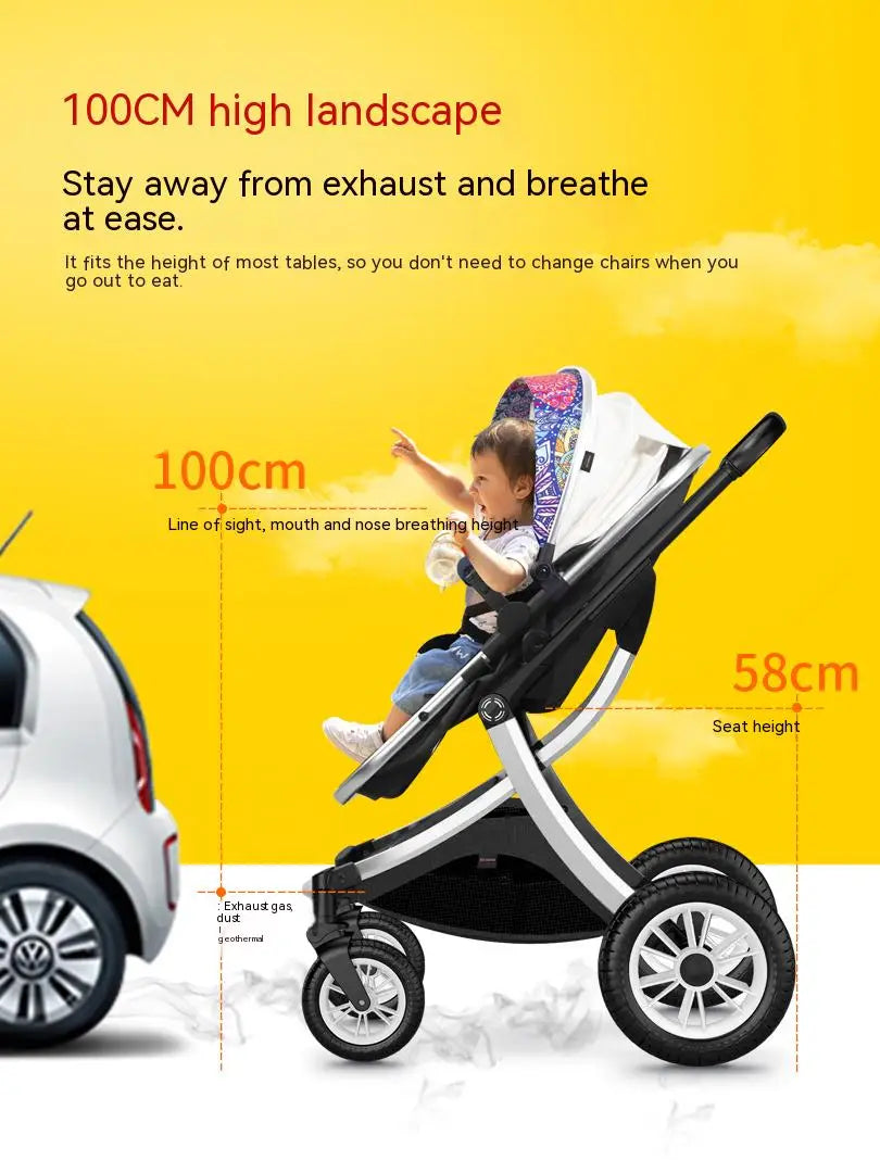 2023 NEW baby stroller 3 in 1 High Landscape Stroller Reclining Baby Carriage Foldable Stroller Baby Bassinet Puchair Newborn