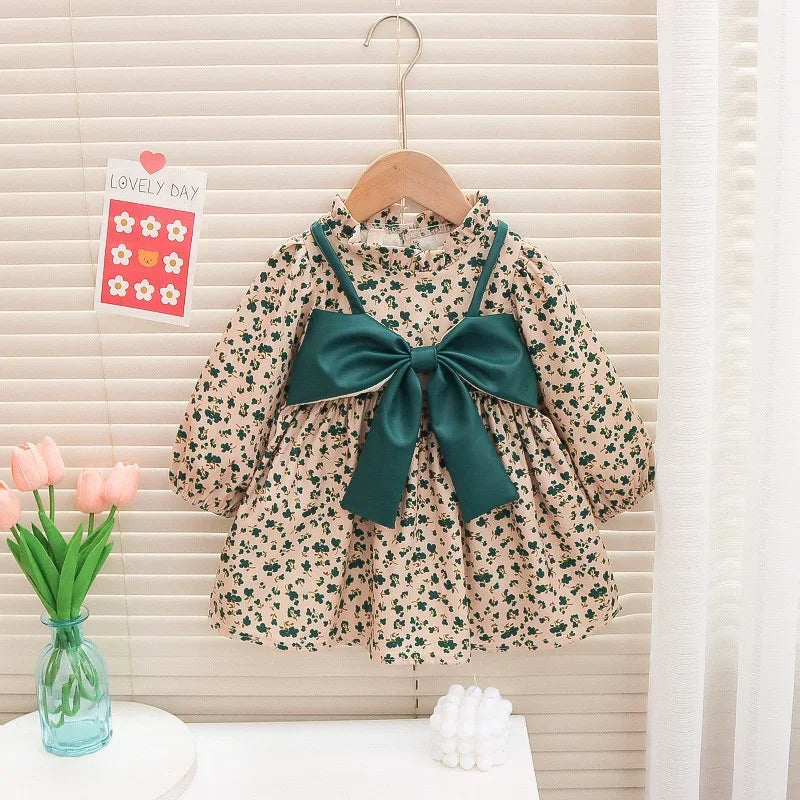 2024 Girls First Birthday Print Baby Girls Dresses