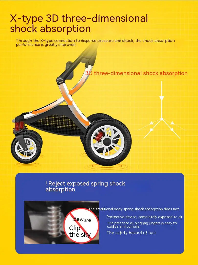 2023 NEW baby stroller 3 in 1 High Landscape Stroller Reclining Baby Carriage Foldable Stroller Baby Bassinet Puchair Newborn