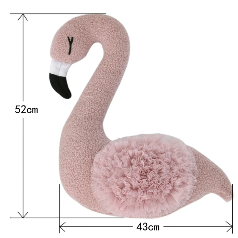 Newborn Backdrop Cute Pink Flamingo Posing Doll