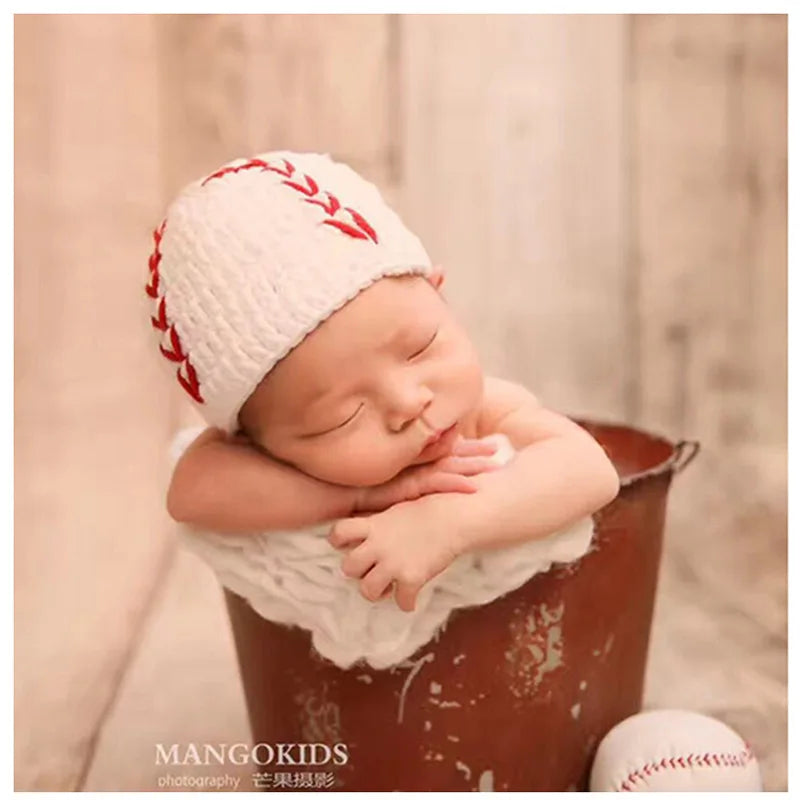 Newborn Photography Prop Accessories Baseball Knitted Hat