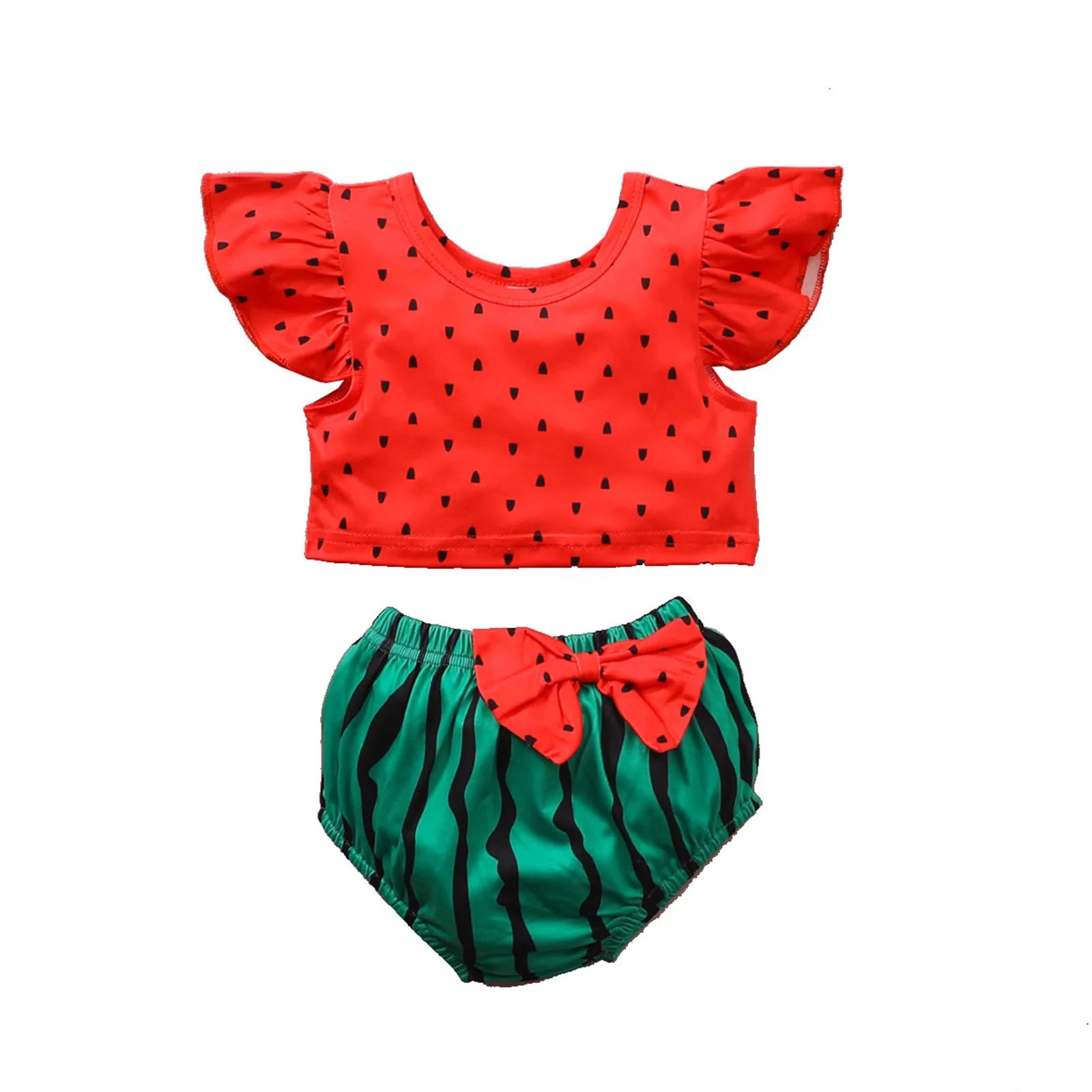 Toddler Girls Summer Clothes Sets Watermelon Fruit 2Pcs Clothes 3 6 12 24 Months