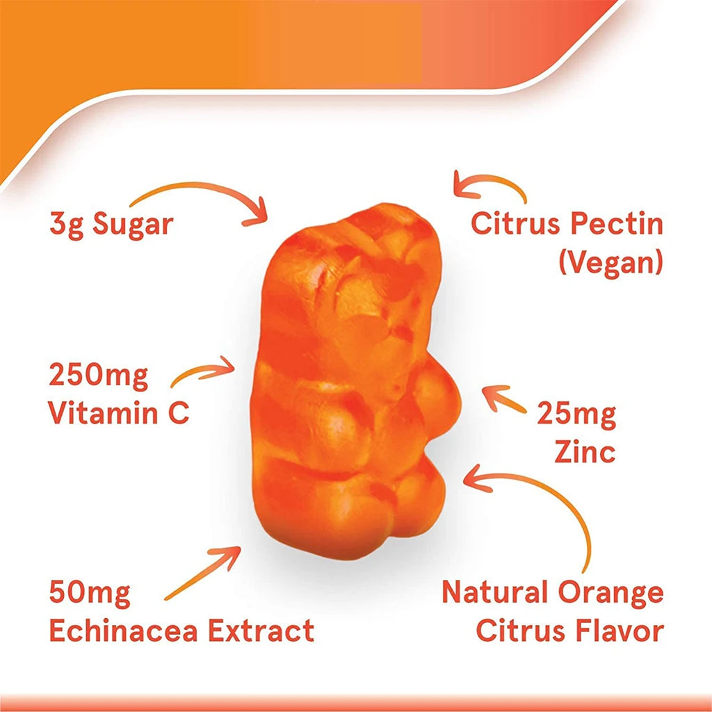 2 Bottle VC Gummy Bears Zinc Vitamin Gummies