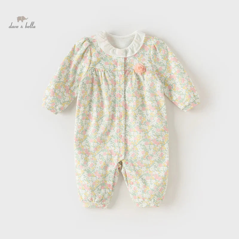 Floral Cotton New Born Baby Girl Jumpsuit
