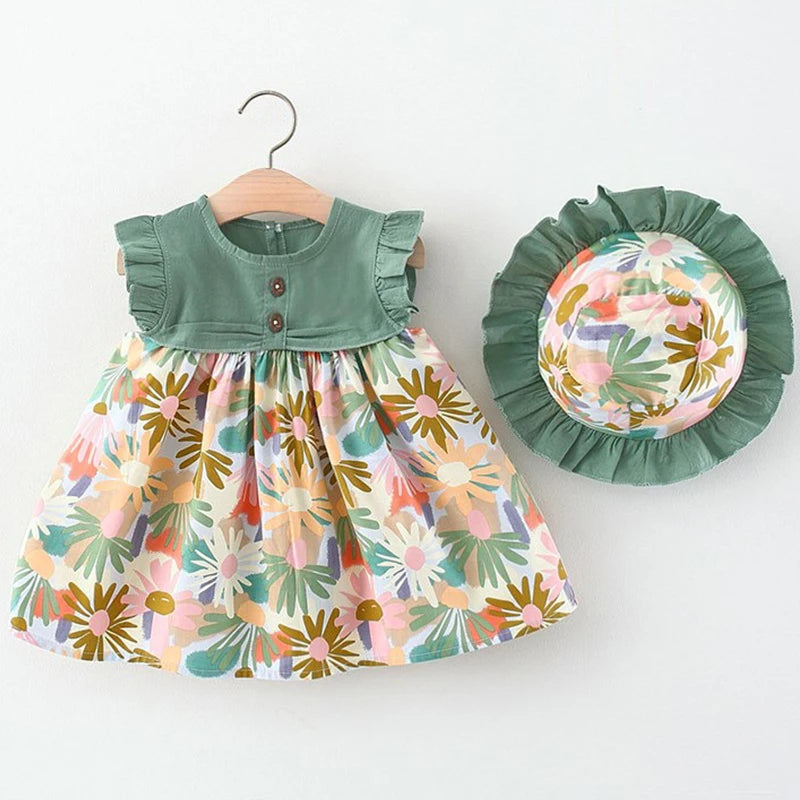 2Piece Set Summer Toddler Dresses For Girls Korean Fashion