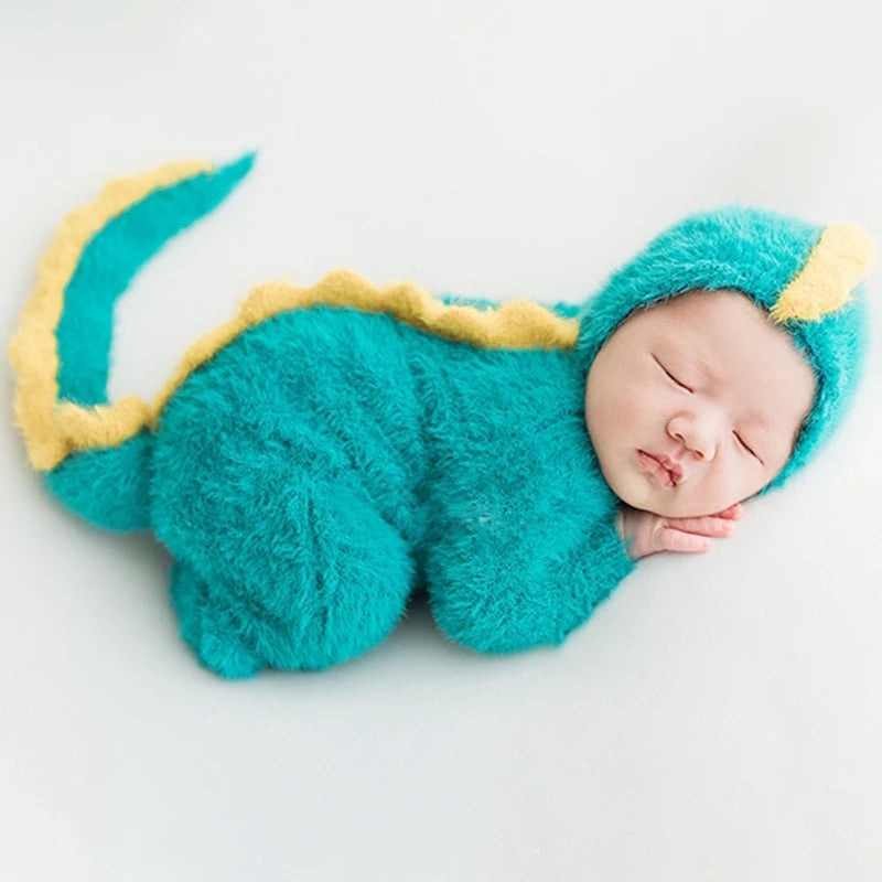 Footed Newborn Boy Dinosaur Romper Baby Photography Props