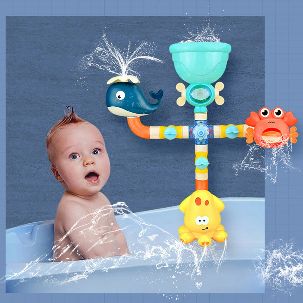 Baby Bath Toys Bathtub DIY Pipes Tubes Bath Time Water Game