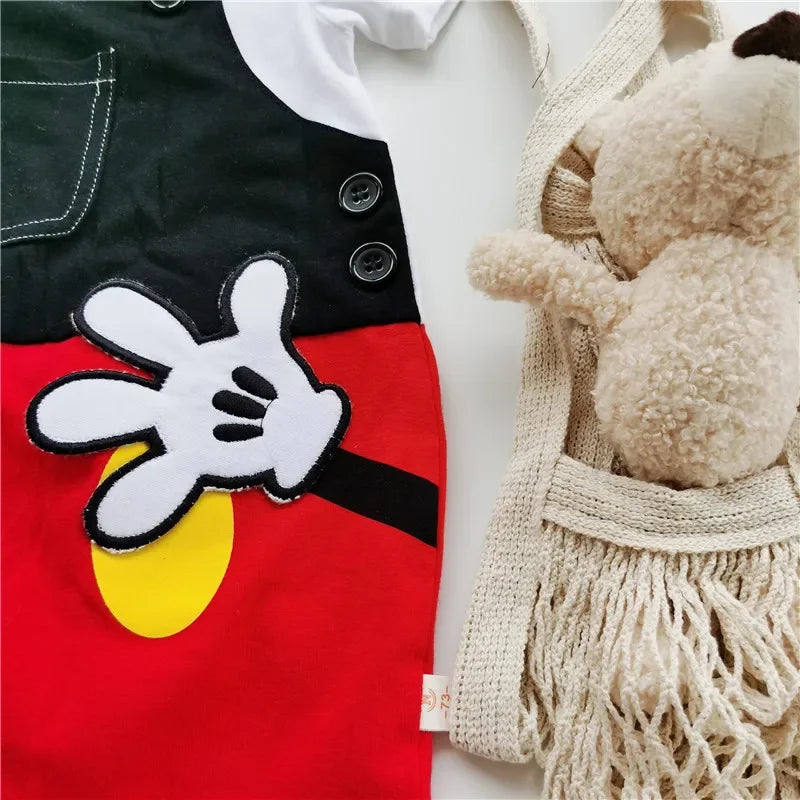 Summer Newborn Baby Jumpsuit Socks Set Cartoon Mickey Mouse