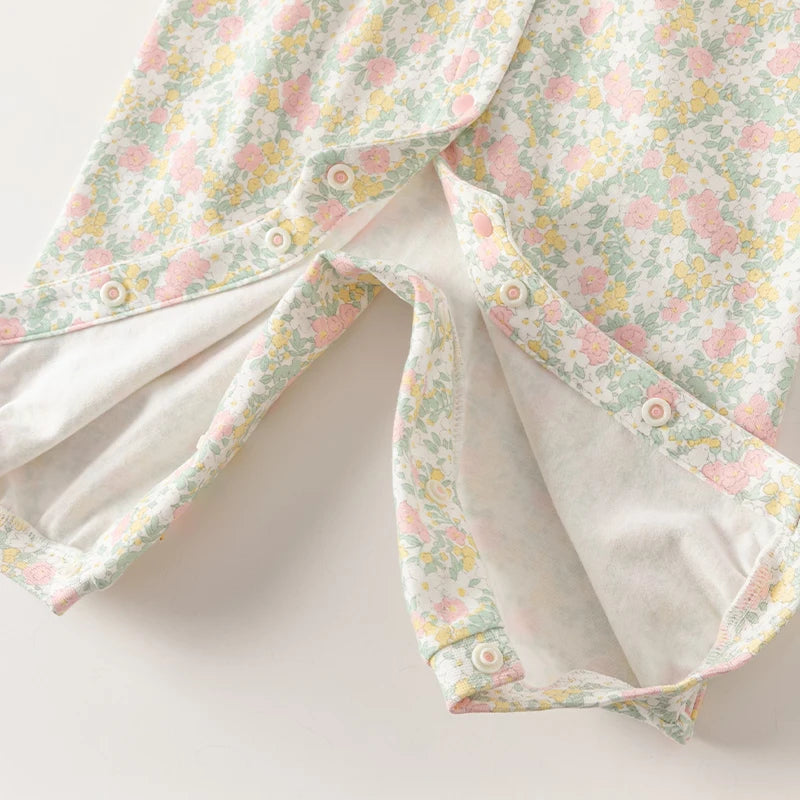 Floral Cotton New Born Baby Girl Jumpsuit