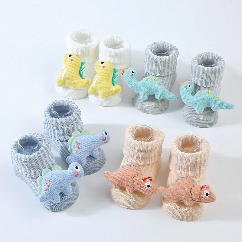 Winter Newborn Plush Dinosaur Thick Warm Stocking