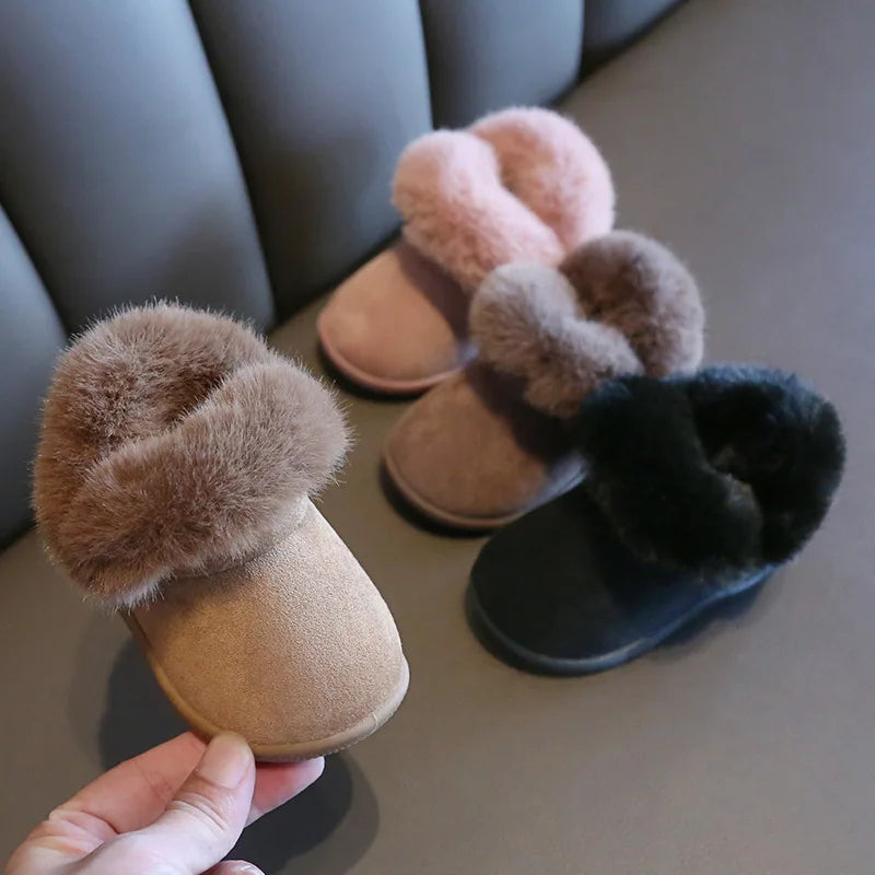 Plush Warm Kids Snow Boots Baby Girl Shoes Cotton Shoes First Walkers Non-slip Infant Boot