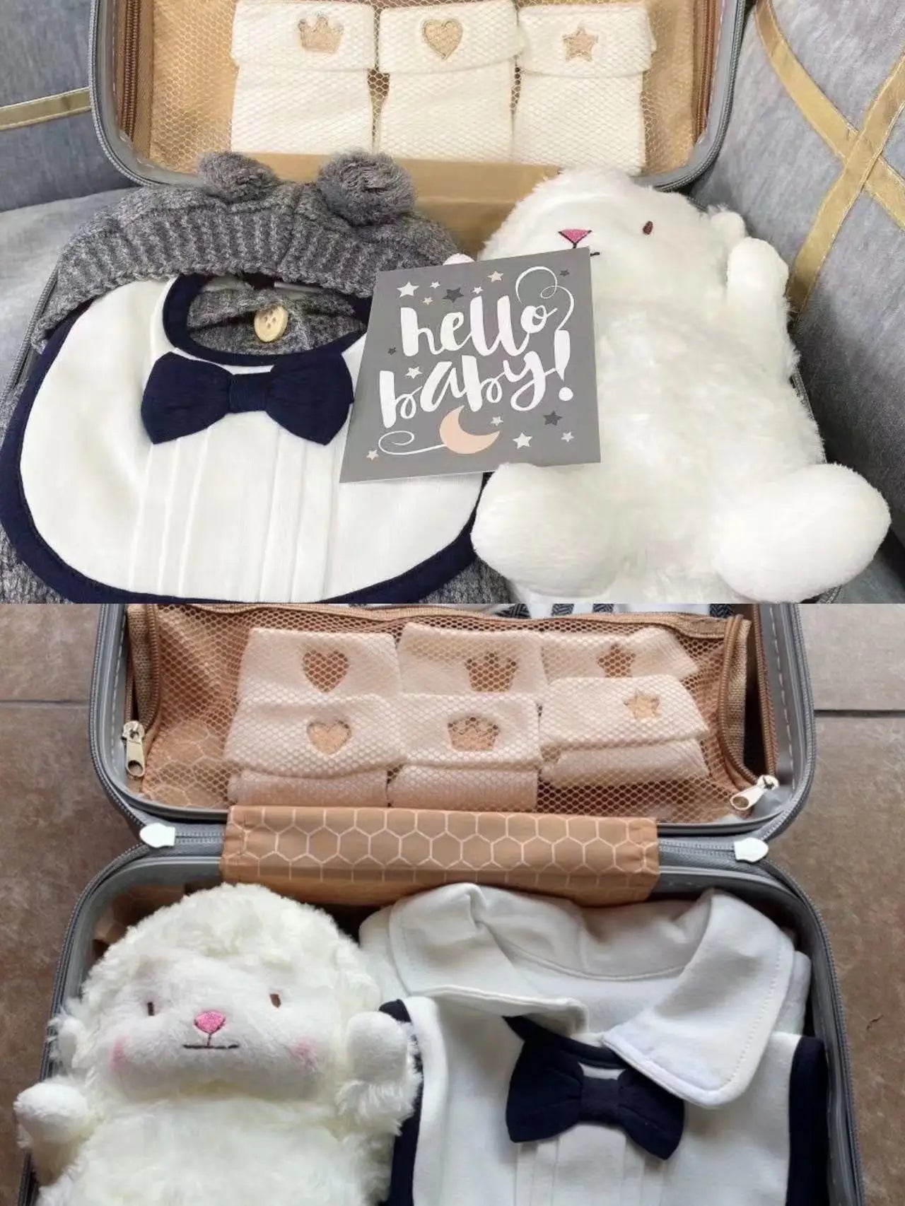 Newborn Gift Box Little Gentleman Knitting Crochet Sweater Set