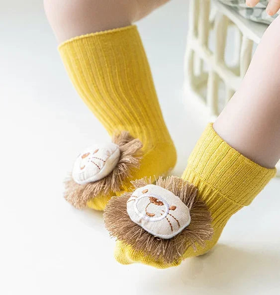 New Summer Thin Cute Cartoon Baby 3D Doll Socks Cotton