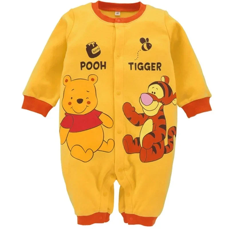 Newborn Romper Cartoon Mickey Minnie Mouse Winnie Pooh Infant Jumpsuit