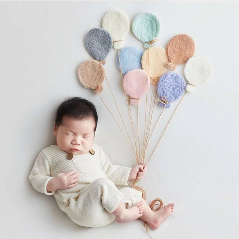 Newborn Photography Props Wool Felt Moon and Star Mini Props