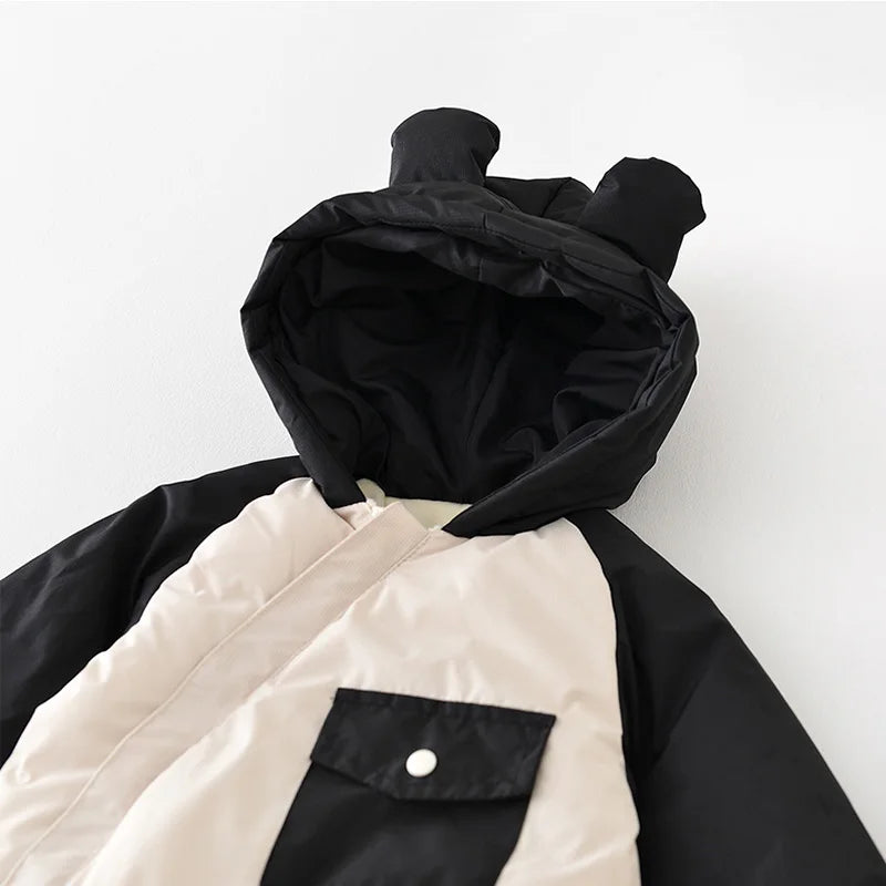 2023 Winter Baby Jumpsuits Fleece Lining Hooded Toddler Romper Infant Onesie Cotton-padded Kids Outfit Baby Girl Boy Clothes