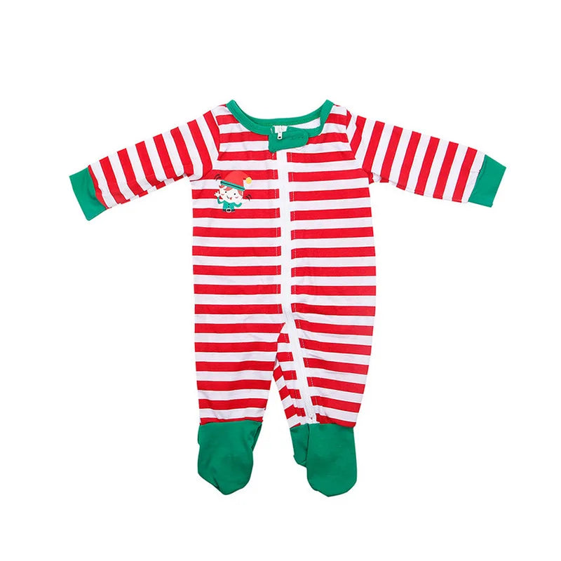 2024 Family Matching Christmas Pajamas Set Letter Print Matching Clothes Adult Kid Pyjamas Baby Romper Soft Sleepwear Xmas Look