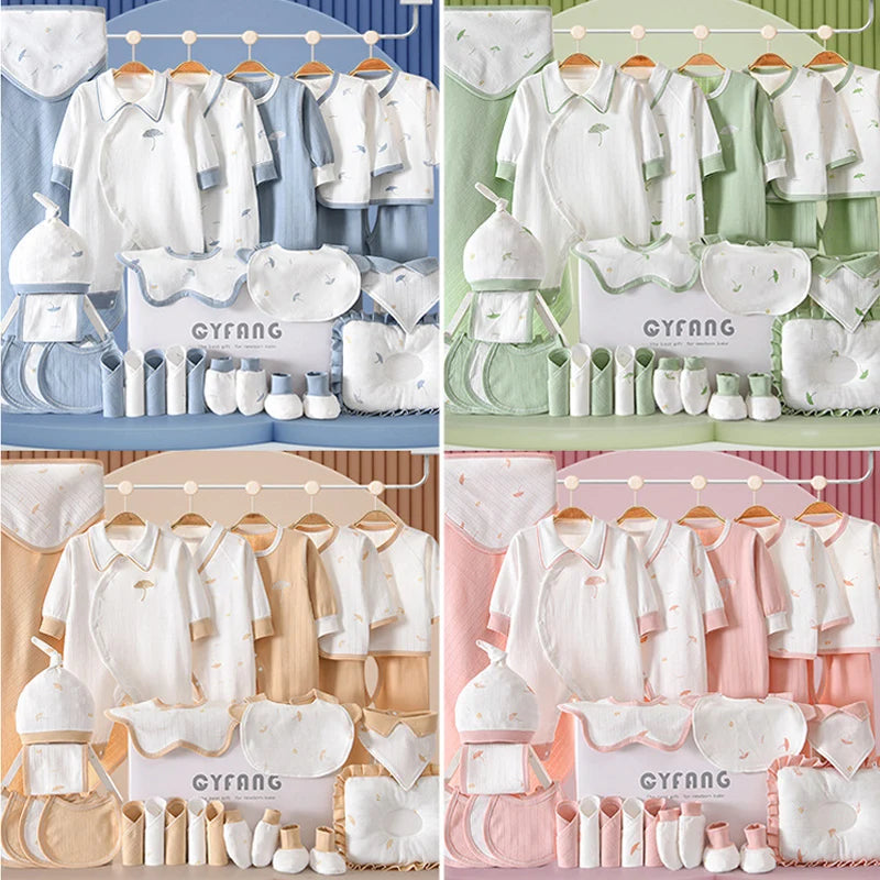 22/24/26/28 Pieces Newborn Baby Set Clothes Four Seasons 100% Cotton