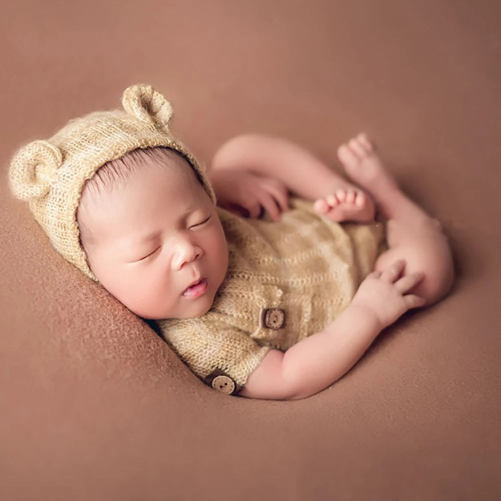 Handmade mohair teddy bear hat + shorts Crochet