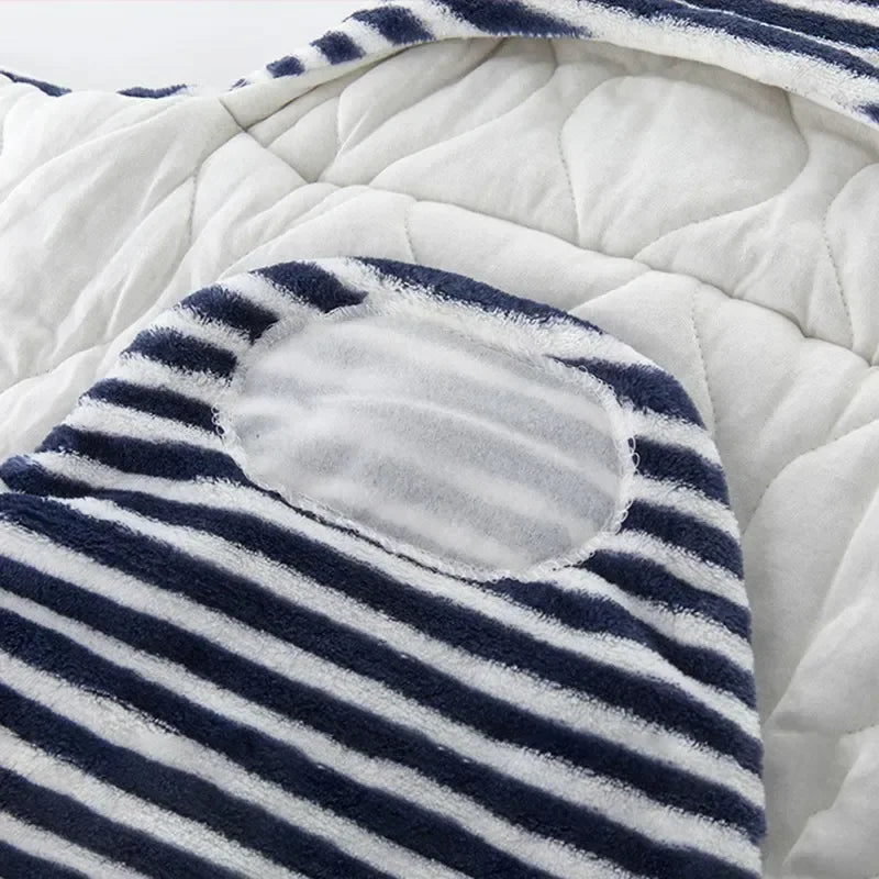 Baby Bag Thickened Autumn Winter Flannel Soft Skin Warm Newborn Sleeping Bag Baby Stroller Outdoor Windproof Swaddle Blanket
