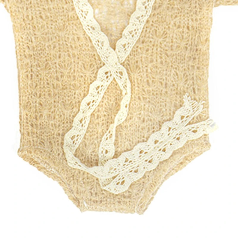 Knitting Mohair Photography Props Baby Outfits with Headwear