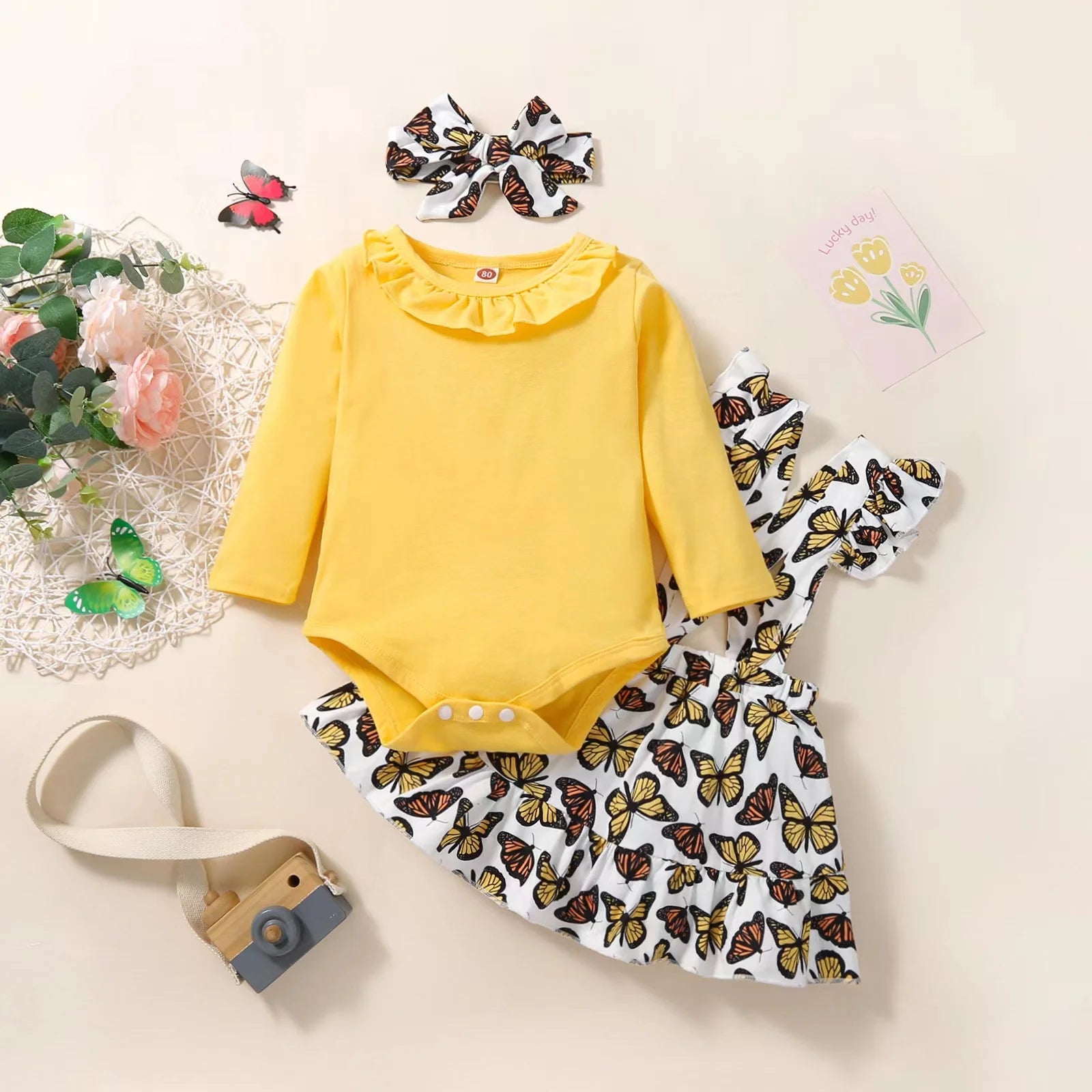 3pcs Winter Newborn Baby Girls Sets With Headband