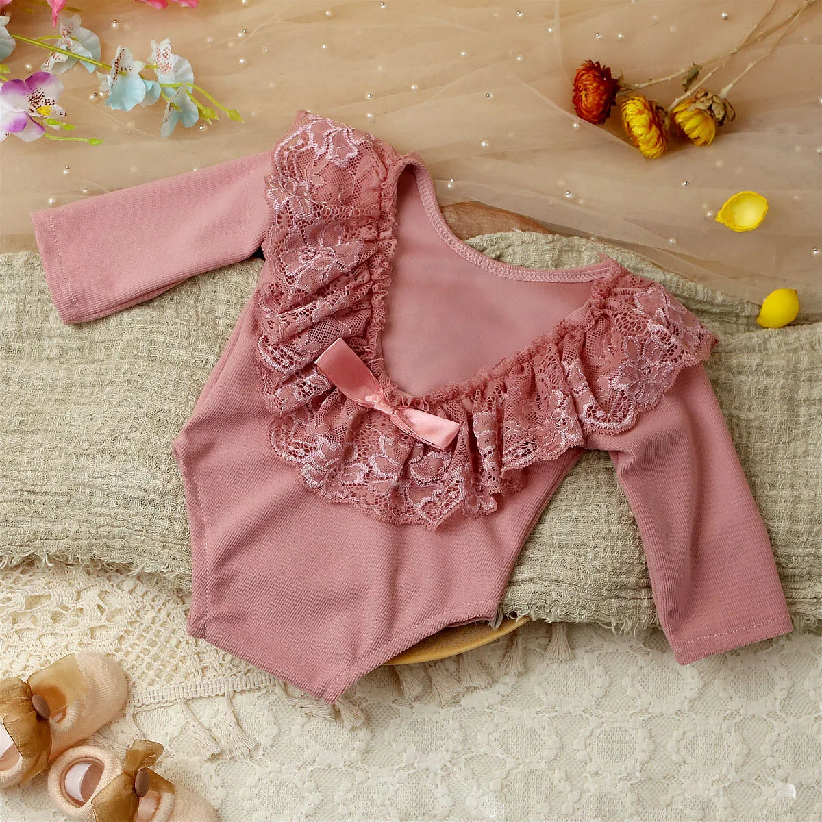 Newborn Baby Lace Bodysuit Photography Clothing Props