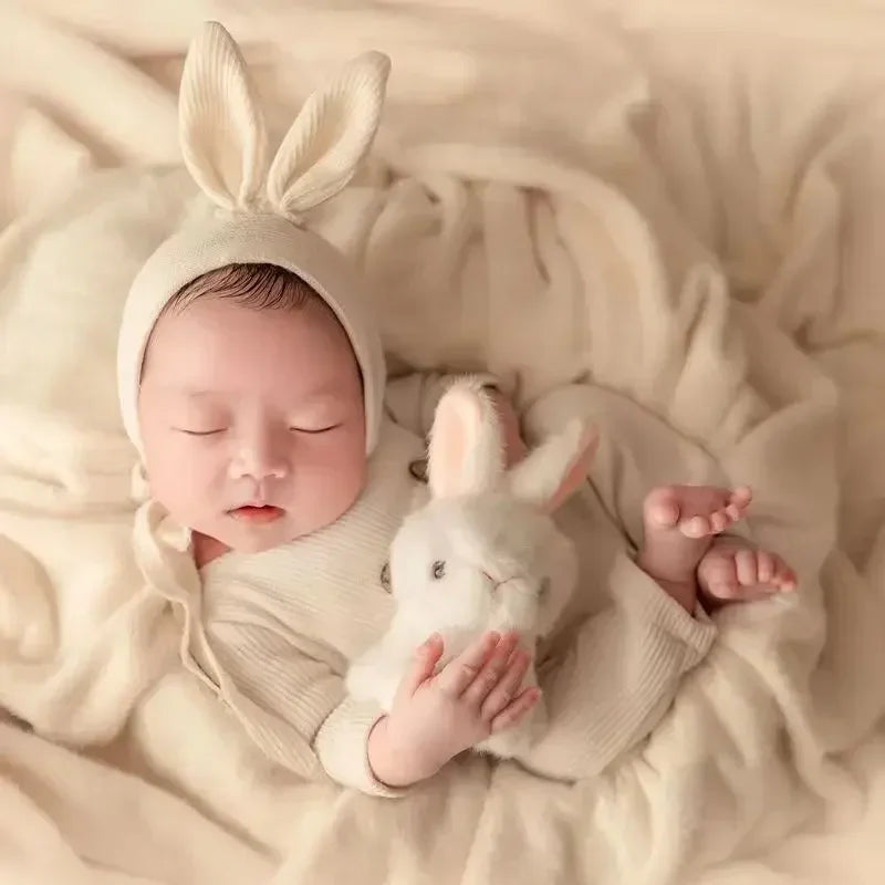 Newborn Photography Props Baby Beanies Bodysuit Outfit
