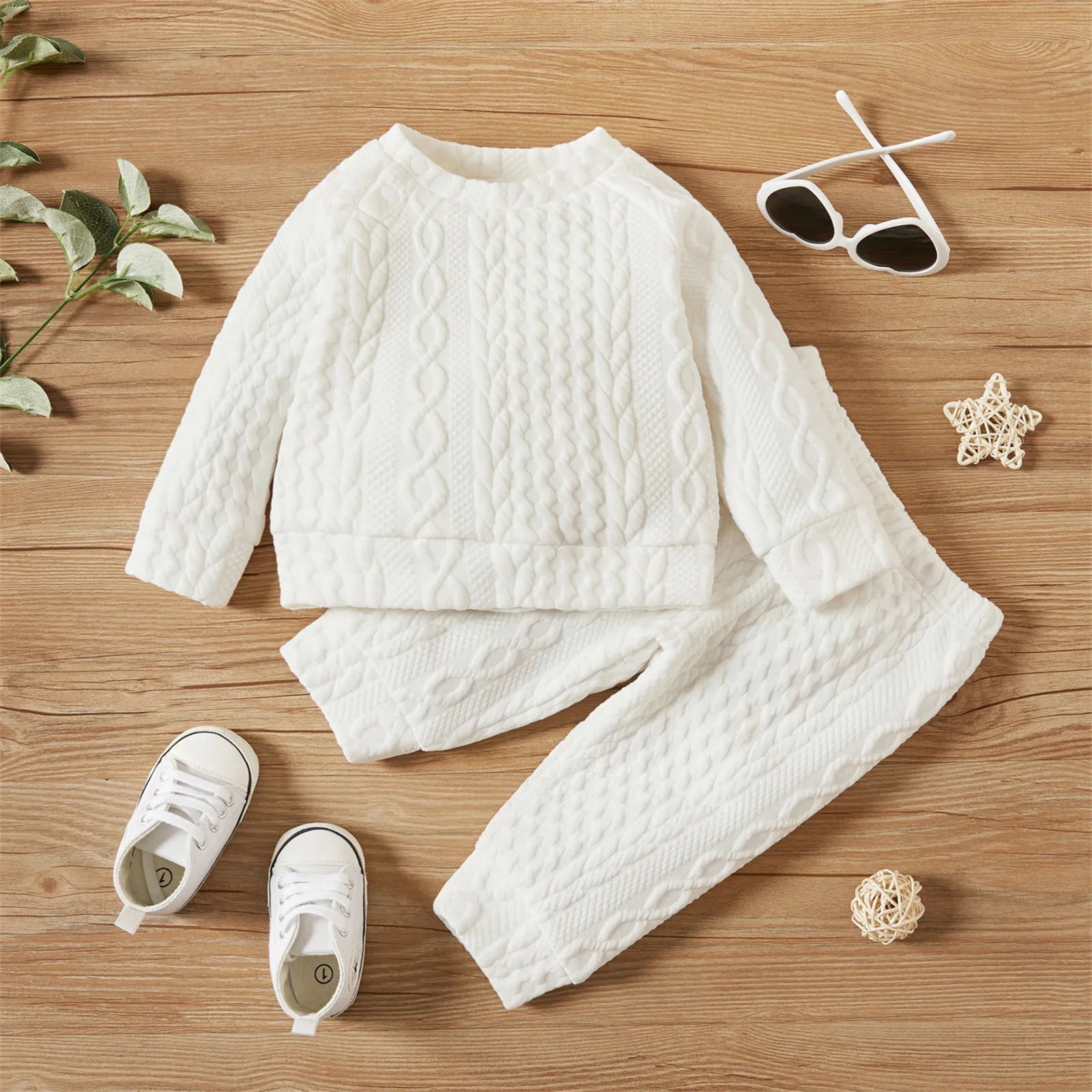 2pcs Baby 95% Cotton Knitting Baby Sets