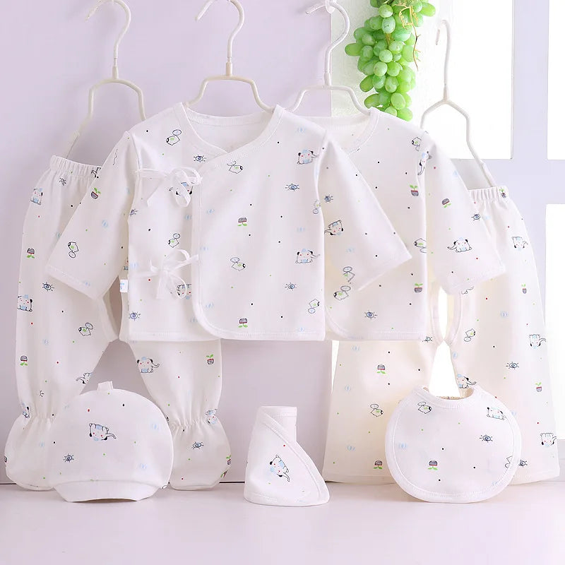 7Pcs/Set With Box Newborn Baby Clothes Unisex 100% Cotton Underwear Gift Set