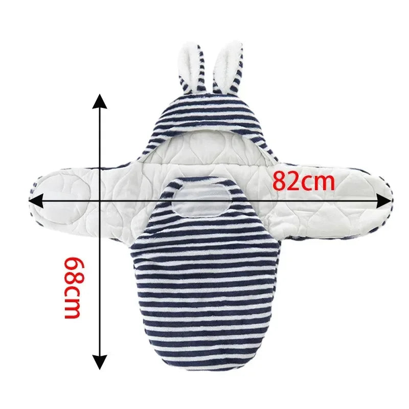 Baby Bag Thickened Autumn Winter Flannel Soft Skin Warm Newborn Sleeping Bag Baby Stroller Outdoor Windproof Swaddle Blanket