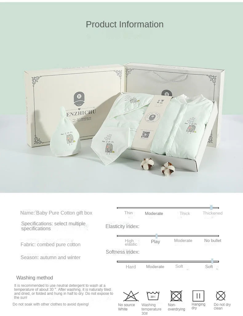 Luxury Newborn Cotton Outfits Set Baby Winter Coats Gift Box 0-6 Months