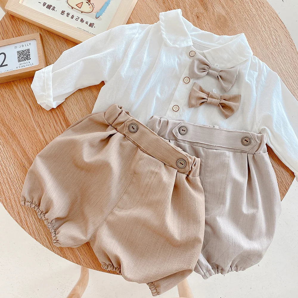 Infant Kids Baby Boys Girls Long Sleeve T-shirt + Shorts 2Pcs Clothing Sets
