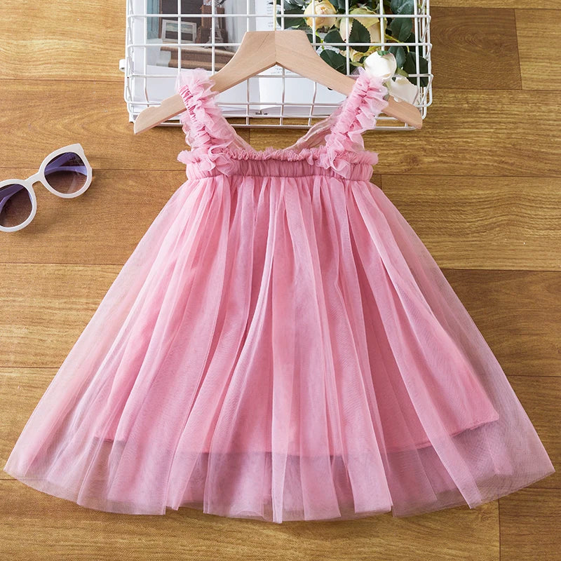 1-5 Yrs New Summer Cute Sleeveless Lace Big Bow Princess Dresses