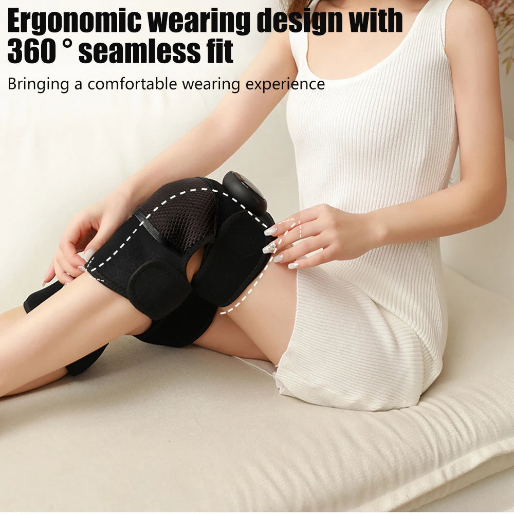 3 in 1 Thermal Knee Massager Shoulder Knee Elbow Heating Massage Support Brace Rechargeable Vibration Pad Arthritis Pain Relief