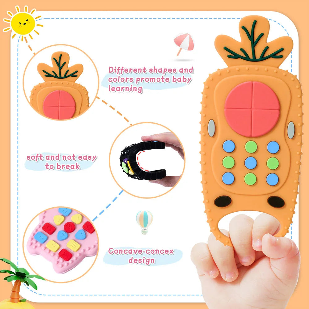 TYRY.HU 1Pc Baby Silicone Teether Toys Remote Control Shape Teether Rodent Gum