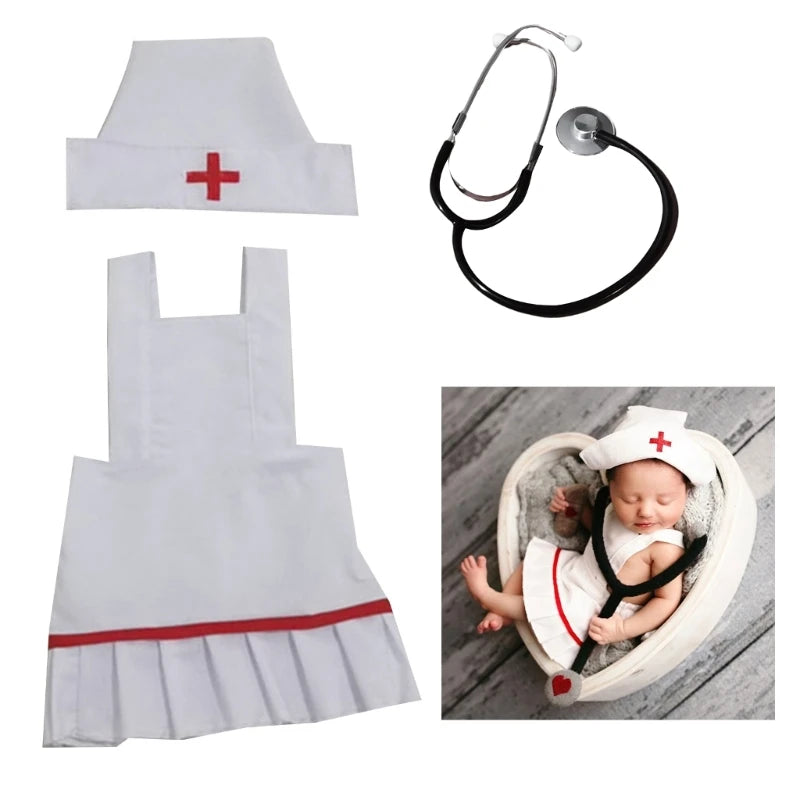 Photography Props Suit for Baby Girl Newborn Nurse Outfit